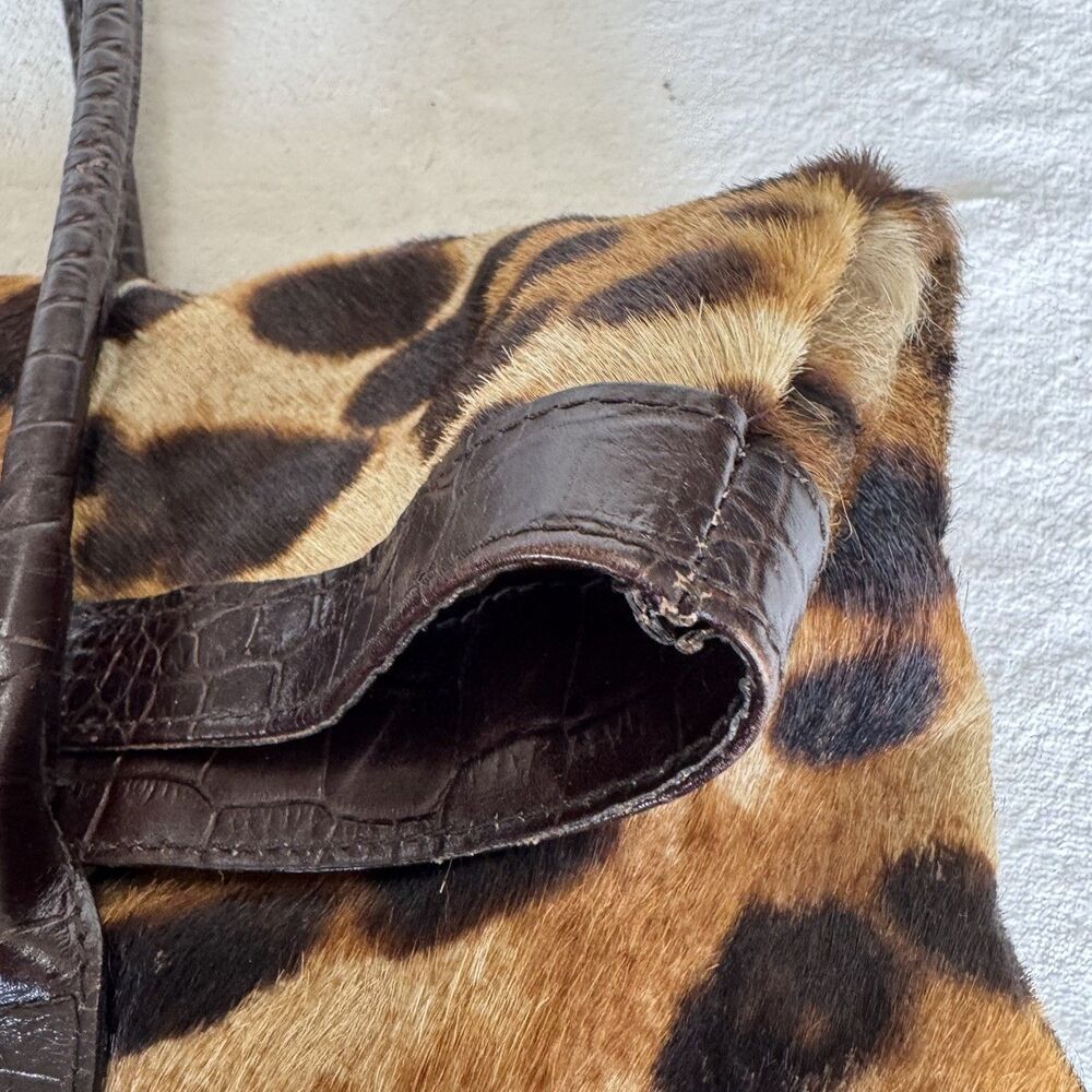 Maurizio Taiuti GENUINE LEATHER COWHIDE CALF HAIR Tote Handbag MADE IN ITALY - Picture 12 of 16